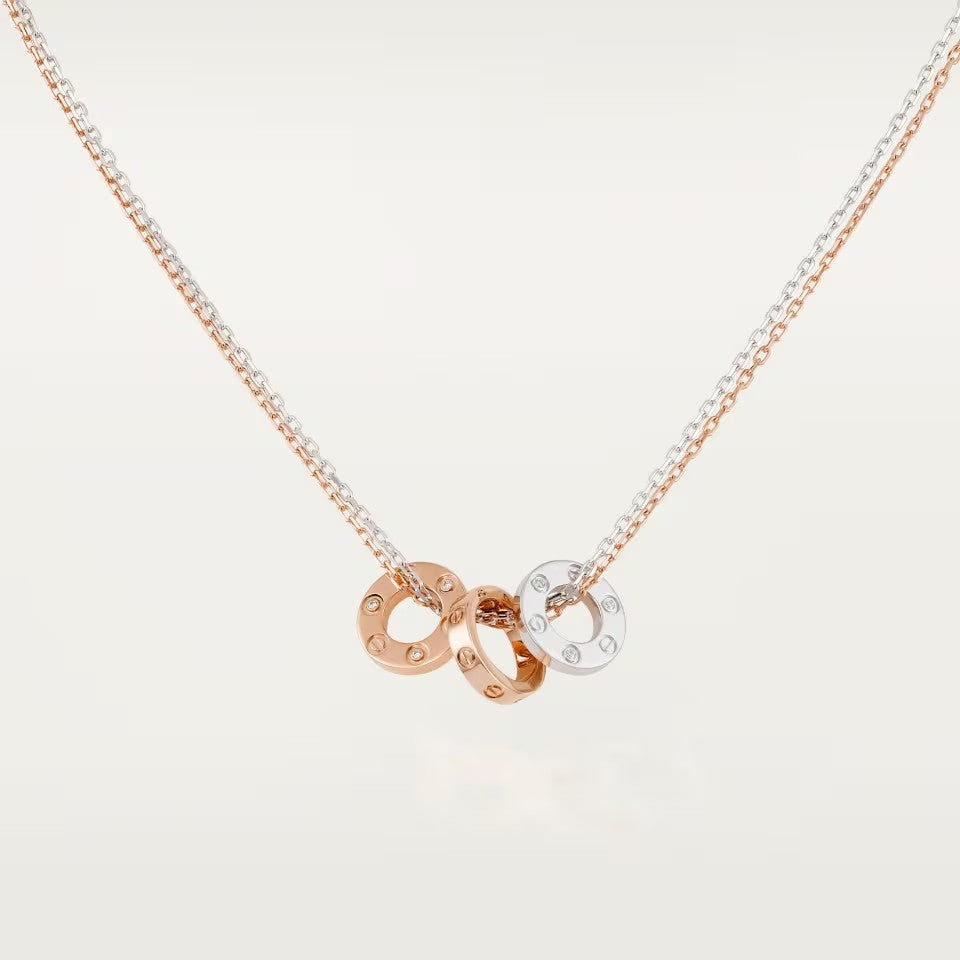 [LUXE] LOVE 6 DIAMOND PENDANT NECKLACE