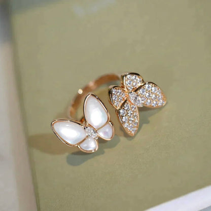 [LUXE]TWIN BUTTERFLY DIAMOND MOP RING