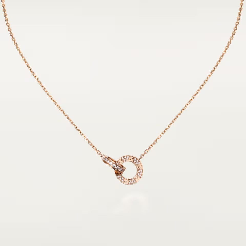 [LUXE] LOVE  FULL DIAMOND PENDANT NECKLACE
