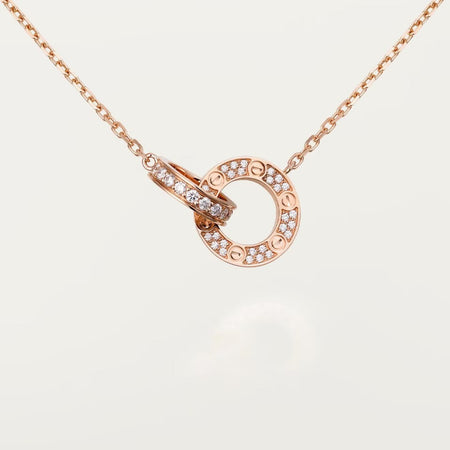 [LUXE] LOVE  FULL DIAMOND PENDANT NECKLACE