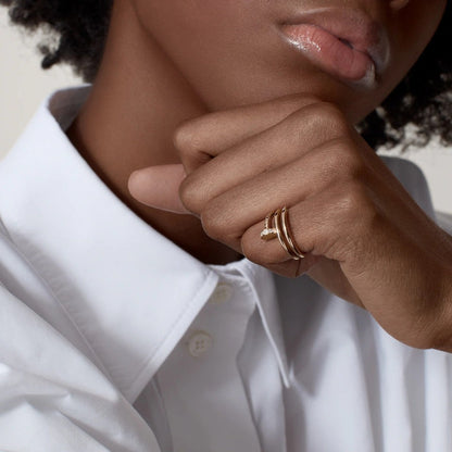 [LUXE] JUSTE RING 4.8MM HALF DIAMOND