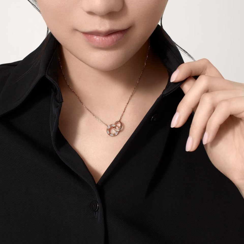 [LUXE] LOVE  FULL DIAMOND PENDANT NECKLACE