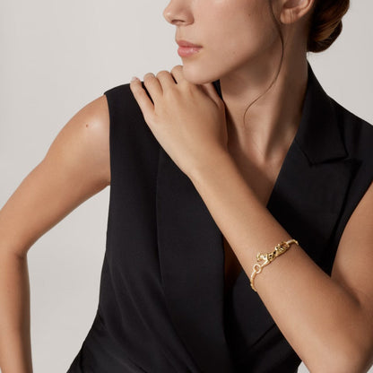[LUXE] PANTHERE HALF DIAMOND ON CHAIN BRACELET