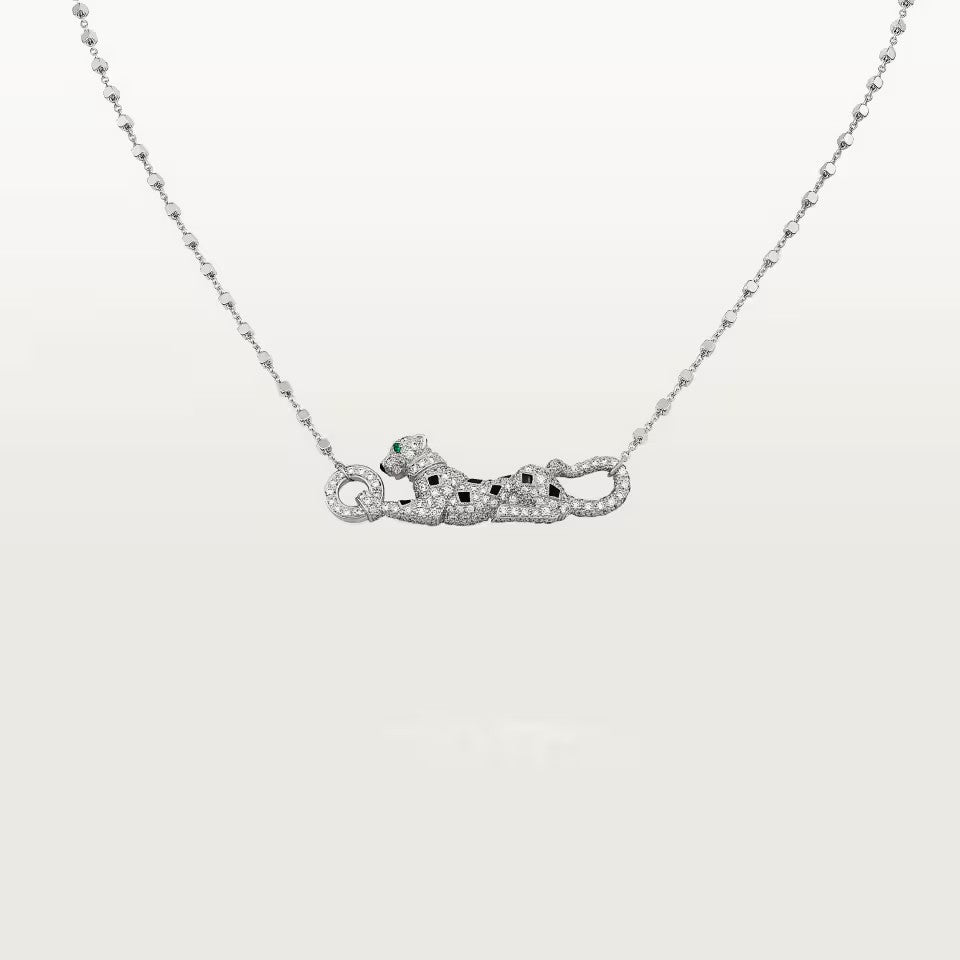 [LUXE] PANTHERE PAVED DIAMOND NECKLACE