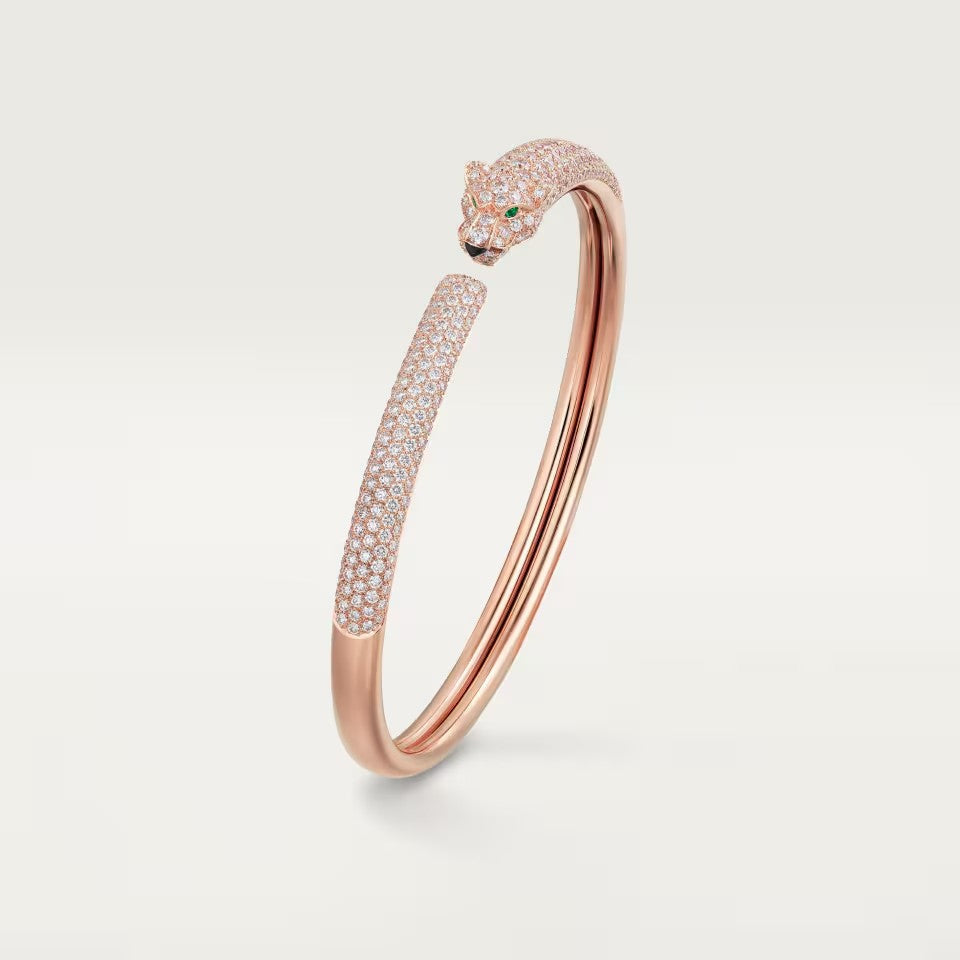 [LUXE] PANTHERE FULL DIAMOND OPEN BRACELET