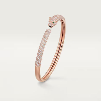 [LUXE] PANTHERE FULL DIAMOND OPEN BRACELET