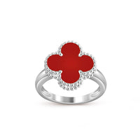 COLECCIÓN DE ANILLOS DE PLATA DE TRÉBOL [LUXE]