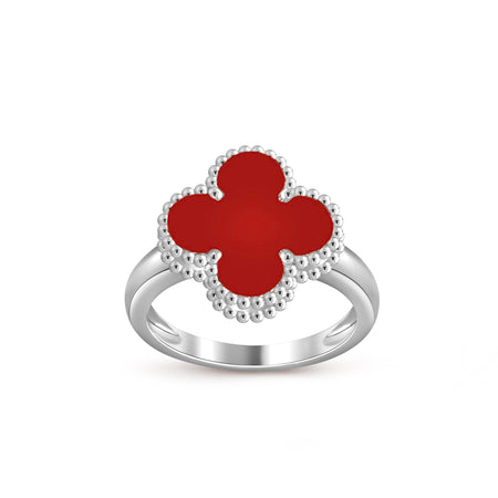 COLECCIÓN DE ANILLOS DE PLATA DE TRÉBOL [LUXE]