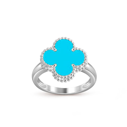 COLECCIÓN DE ANILLOS DE PLATA DE TRÉBOL [LUXE]
