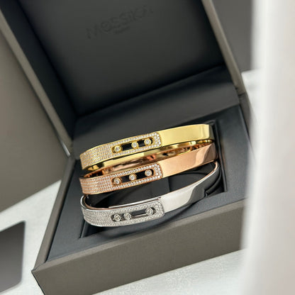[LUXE] Move Noa Rose Gold Pavé Diamond Bangle Bracelet