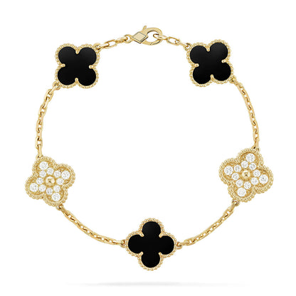 [LUXE]Clover 5 Motifs  Duo Bracelet Stack Set