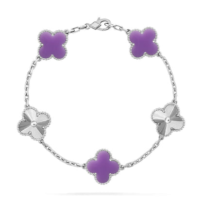 [LUXE]CLOVER 5 MOTIF LIGHT PURPLE BRACELET COLLECTION