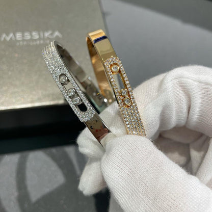 [LUXE] Move Noa Rose Gold Pavé Diamond Bangle Bracelet