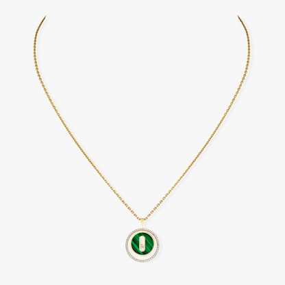 [LUXE] LUCKY MOVE 1 DIAMOND MALACHITE GOLD DIAMOND NECKLACE