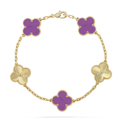 [LUXE] CLOVER 5 MOTIF VIOLET BRACELET COLLECTION