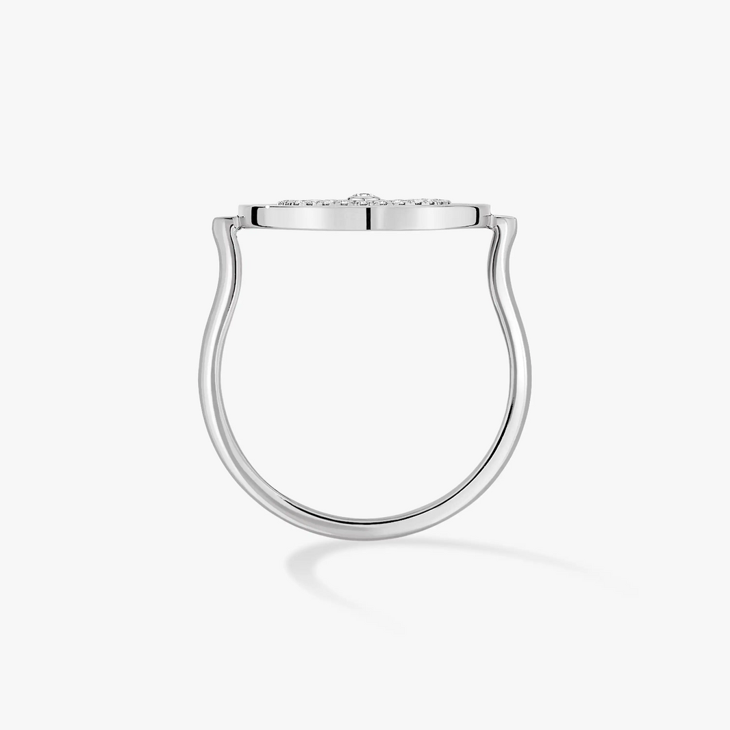 [LUXE] LUCKY MOVE PAVED SILVER DIAMOND RING