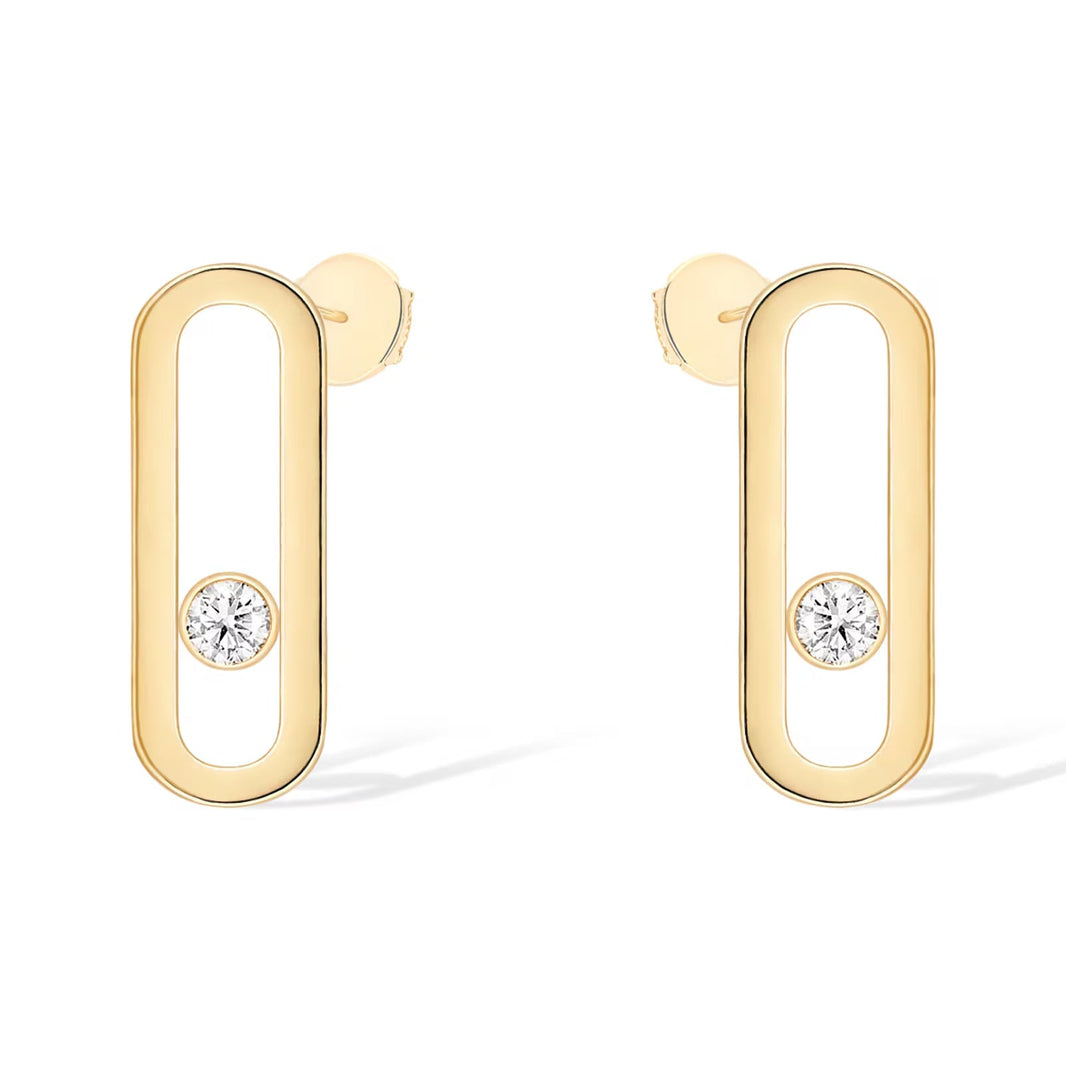 [LUXE] MOVE UNO SMALL 1 DIAMOND EARRINGS