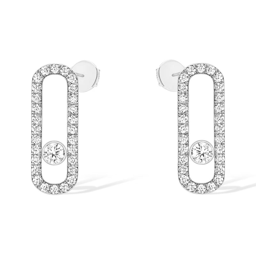 [LUXE] MOVE UNO STUD DIAMOND PAVED EARRINGS