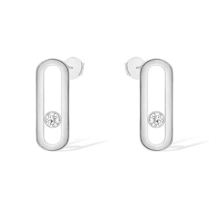 [LUXE] MOVE UNO SMALL 1 DIAMOND EARRINGS