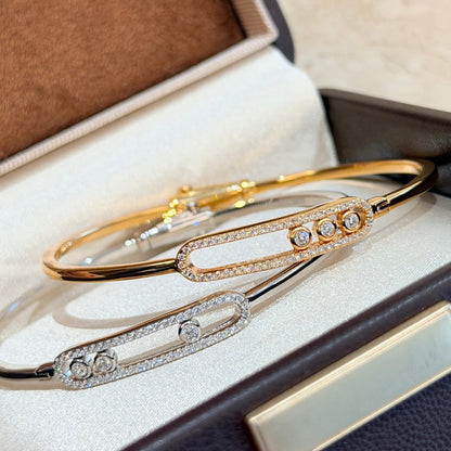 [LUXE] Move Pavé Diamond Bangle Bracelet M