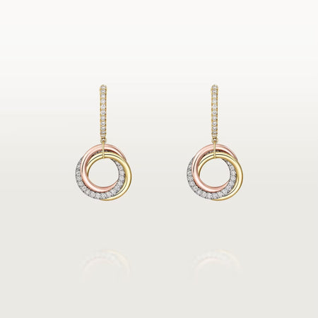 [LUXE] TRINITY HALF DIAMOND  EARRINGS