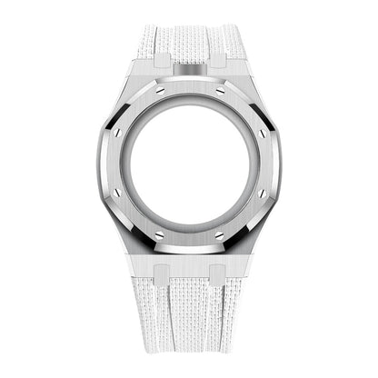 Steel Case & Fluoroelastomer Strap Full‑wrap Embedded Watch Band