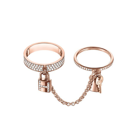 [LUXE]ANILLO DOBLE CLOCHETTE HM KELLY CON DIAMANTES
