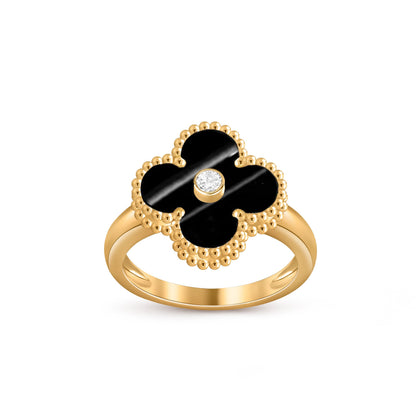 [LUXE] ANILLO DE DIAMANTES DE TRÉBOL COLECCIÓN ORO