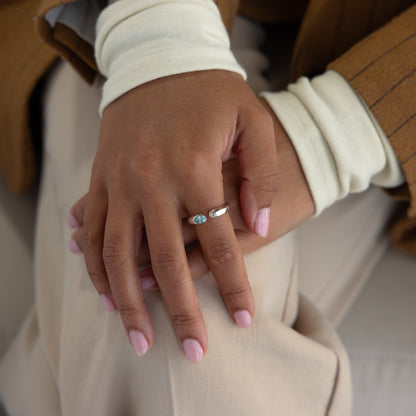 Anillo de sello con piedra de nacimiento Toi et Moi