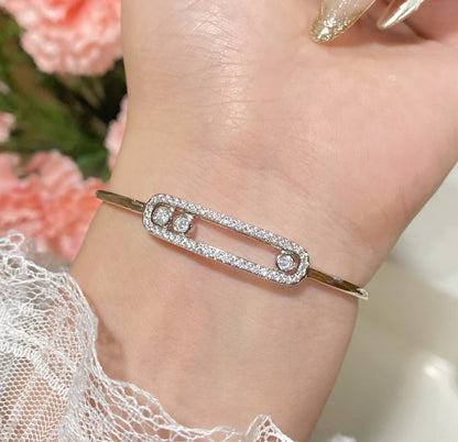 [LUXE] Move Pavé Diamond Bangle Bracelet M