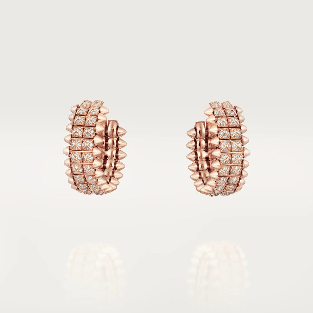 [LUXE] CLASH 9.2MM FULL DIAMOND DOUBLE ROW EARRINGS