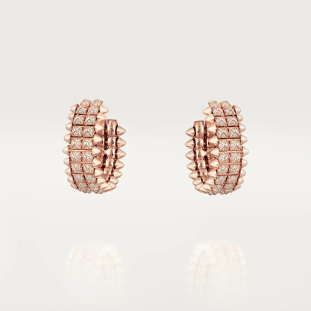 [LUXE] CLASH 9.2MM FULL DIAMOND DOUBLE ROW EARRINGS