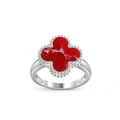 COLECCIÓN DE ANILLOS DE PLATA DE TRÉBOL [LUXE]