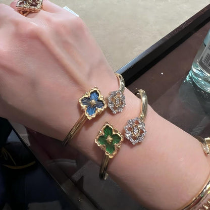 [LUXE JEWELRY] OPERA TULLE  GOLD BRACELET WITH ENAMEL BACKGROUND