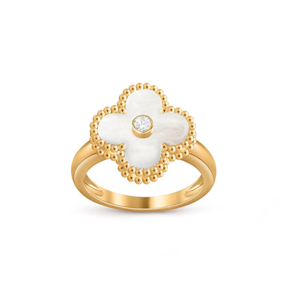 [LUXE] ANILLO DE DIAMANTES DE TRÉBOL COLECCIÓN ORO
