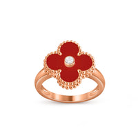 [LUXE] ANILLO DE DIAMANTE TRÉBOL COLECCIÓN ORO ROSA