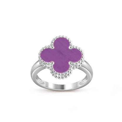 COLECCIÓN DE ANILLOS DE PLATA DE TRÉBOL [LUXE]