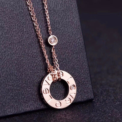 [LUXE]COLLAR AMOR 16MM 2 DIAMANTES