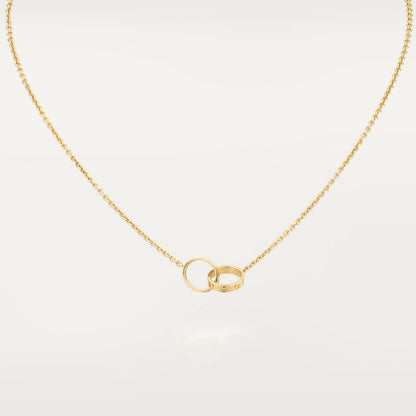 [LUXE]COLLAR AMOR DOBLE ANILLO ORO