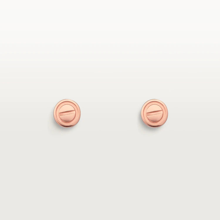 [LUXE]PENDIENTES LOVE ORO ROSA 10MM