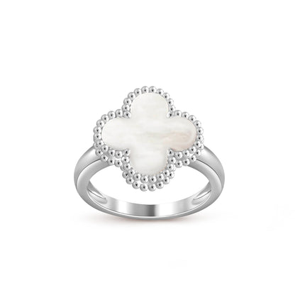 COLECCIÓN DE ANILLOS DE PLATA DE TRÉBOL [LUXE]