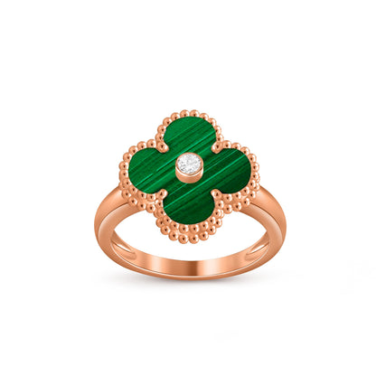 [LUXE] ANILLO DE DIAMANTE TRÉBOL COLECCIÓN ORO ROSA