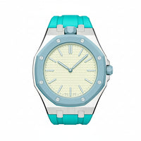 Oak Pop Sky Blue Steel Silicone Strap