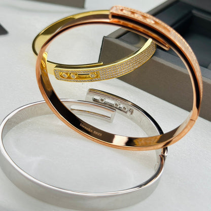 [LUXE] Move Noa Rose Gold Pavé Diamond Bangle Bracelet