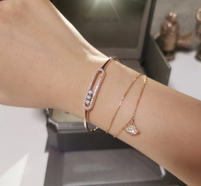 [LUXE] Move Pavé Diamond Bangle Bracelet M