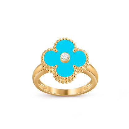 [LUXE] ANILLO DE DIAMANTES DE TRÉBOL COLECCIÓN ORO