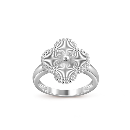 COLECCIÓN DE ANILLOS DE PLATA DE TRÉBOL [LUXE]