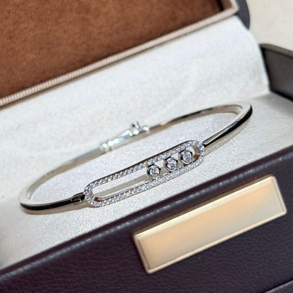 [LUXE] Move Pavé Diamond Bangle Bracelet M