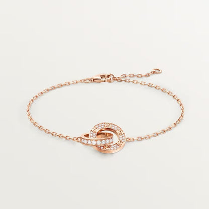 [LUXE] LOVE DOUBLE RING FULL DIAMOND BRACELET