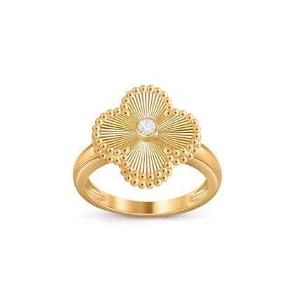 [LUXE] ANILLO DE DIAMANTES DE TRÉBOL COLECCIÓN ORO